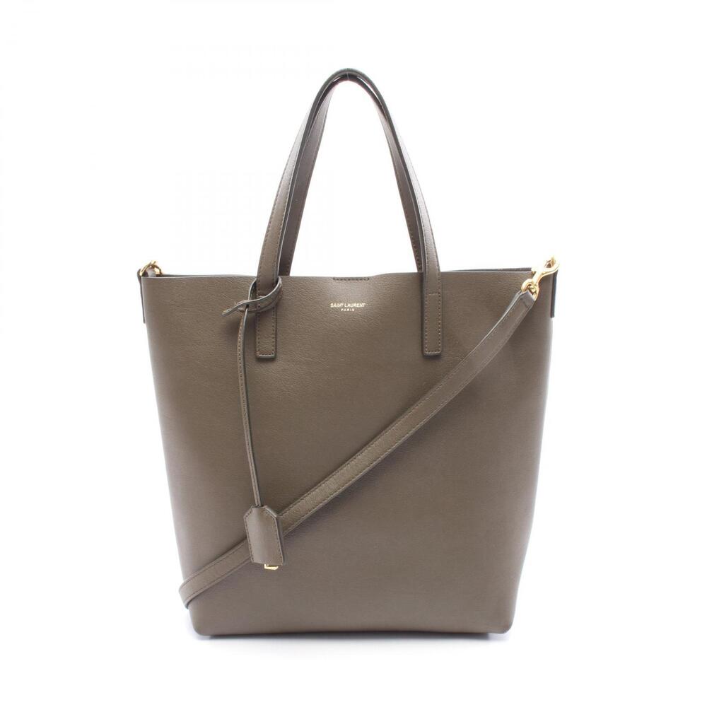 Saint Laurent Toy Shopping Tote Bag Leather Khaki Green - Picture 1 of 6